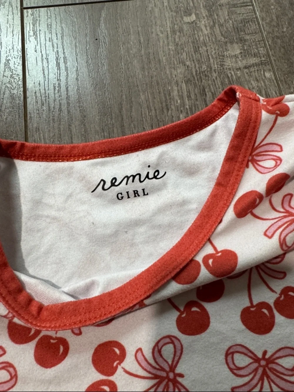 Remie girl cherries long sleeve pajama set 8